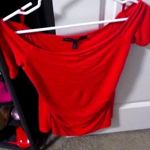 White House Black Market red off the shoulder top